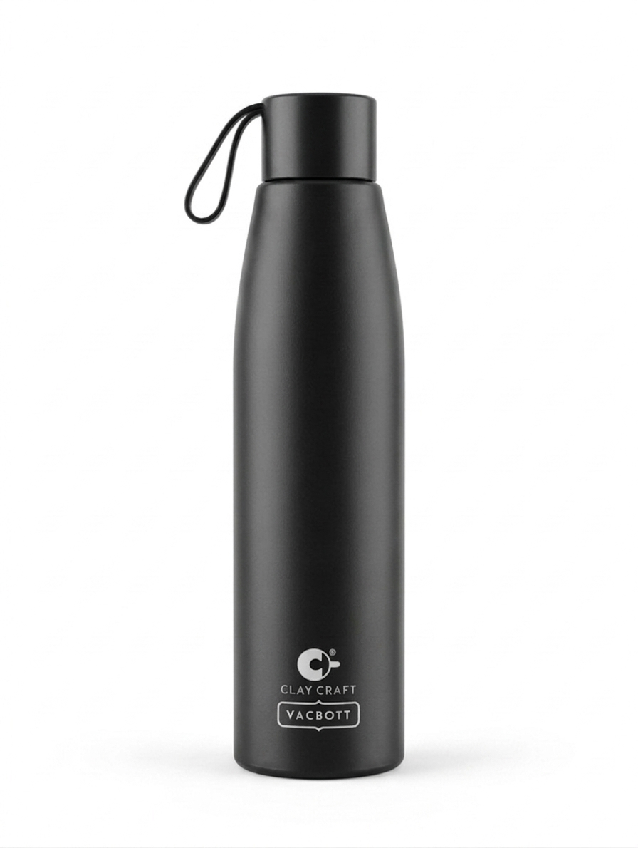 Vacbott Vacuum Bottle, Alpha 18 Hours Hot & 24 Hours Cold  Water Bottle Vacuum Insulated Hot & Cold Flask, Black Velvet. BIS Certified