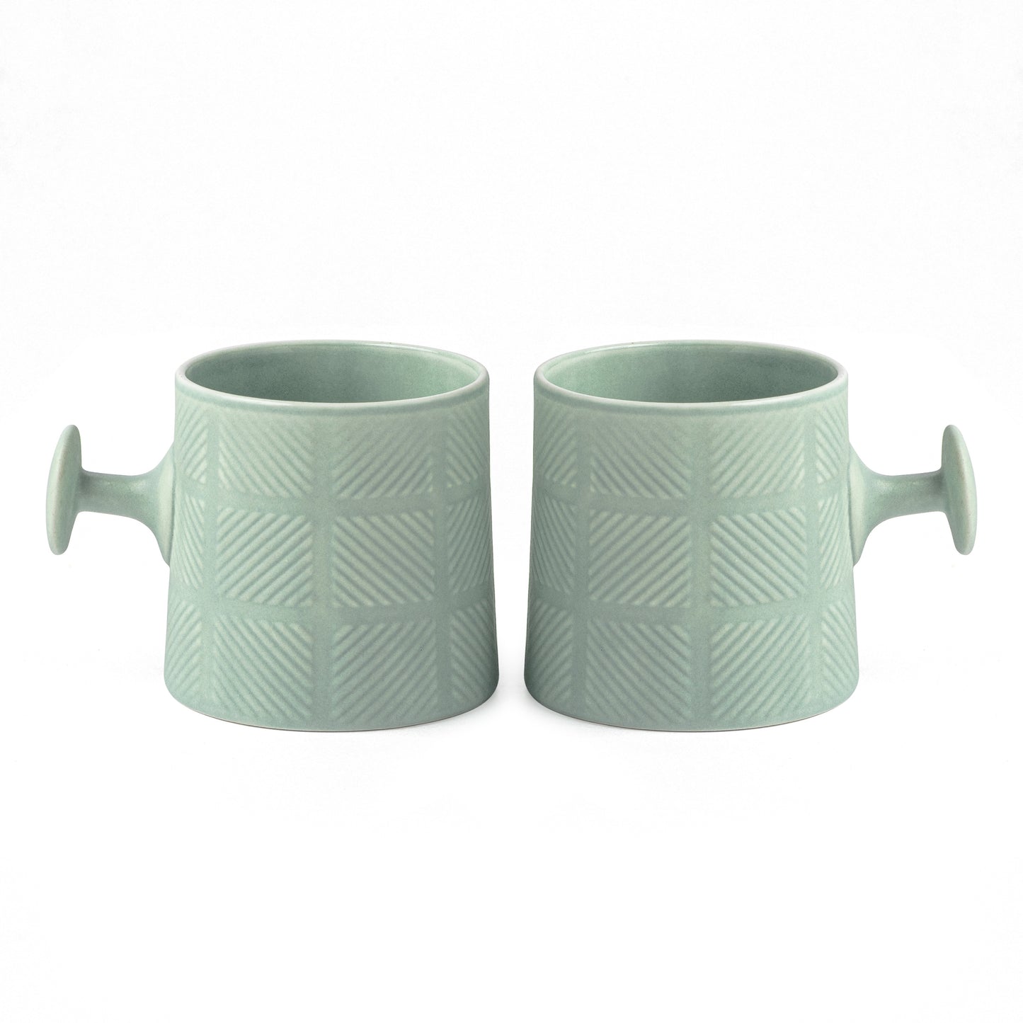 JCPL Bold Checkmate Coffee & Tea Mugs Set of 6, Teal