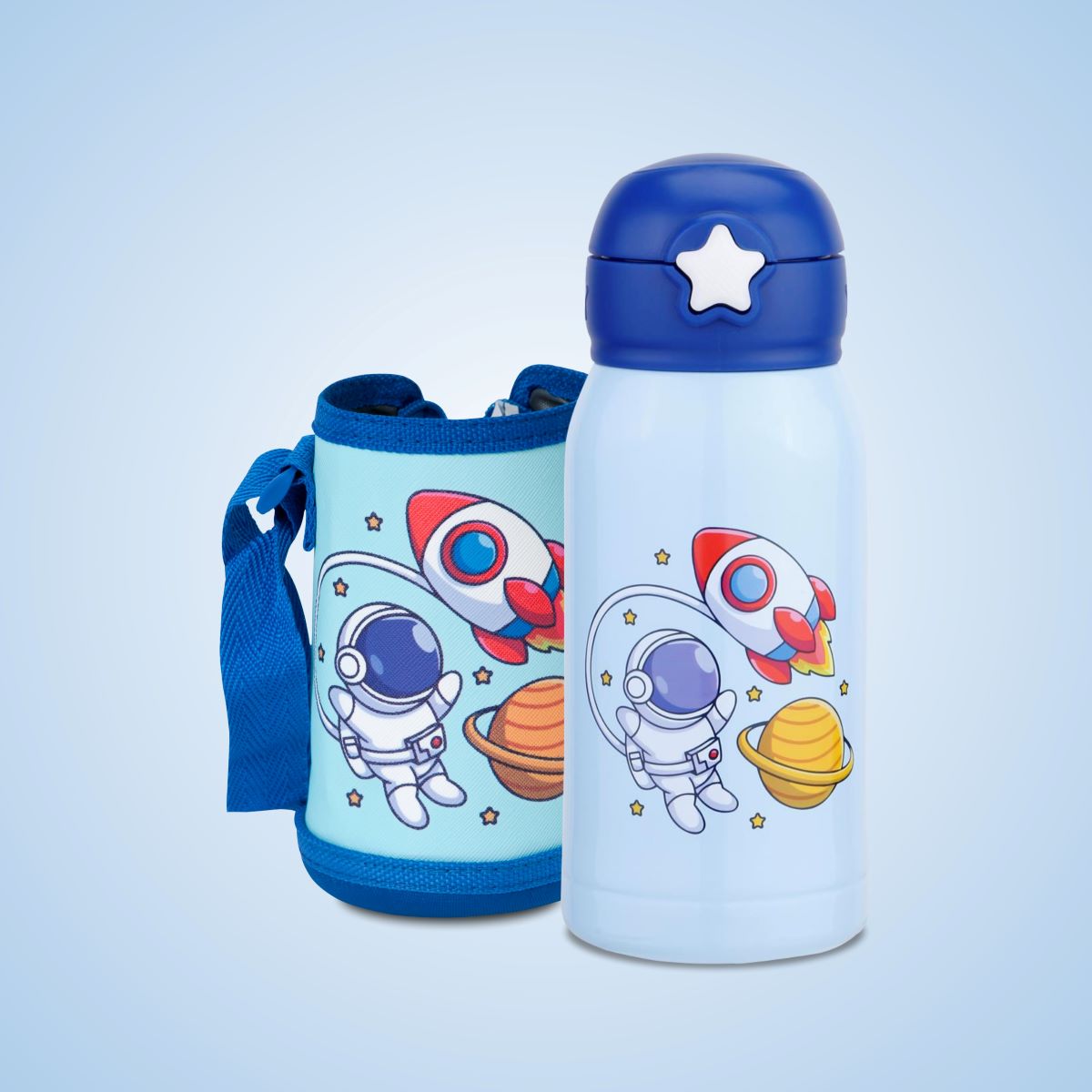 Vacbott Vaccum Bottle, Kids Double Walled 24 Hours Hot and Cold Water Bottle, 550ml