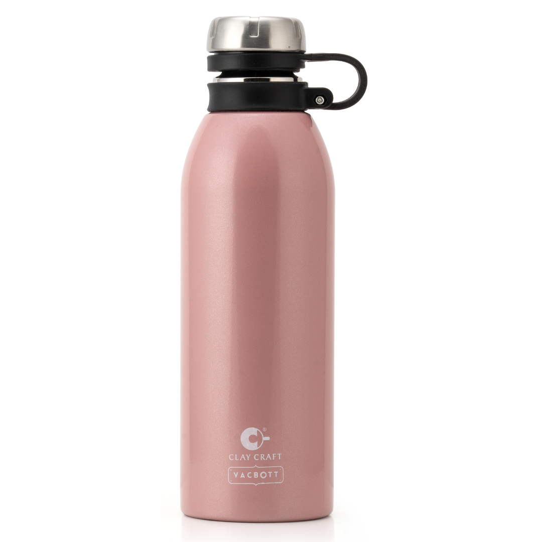 Vacbott Vaccum Bottle, Charlie Coral Double Walled 24 Hours Hot and Cold Water Bottle, 900ml