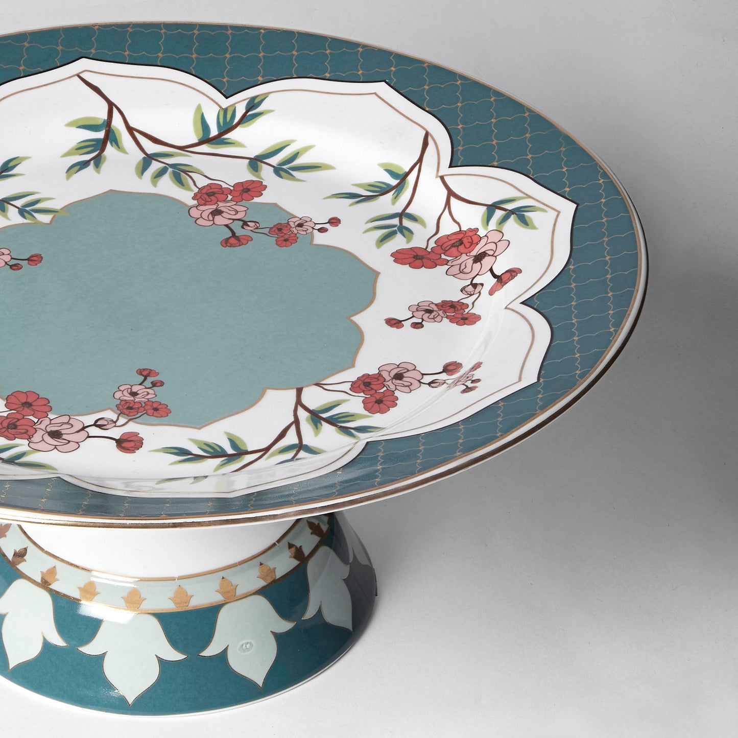 India Circus Grandeur Green Cake Stand, 1 piece