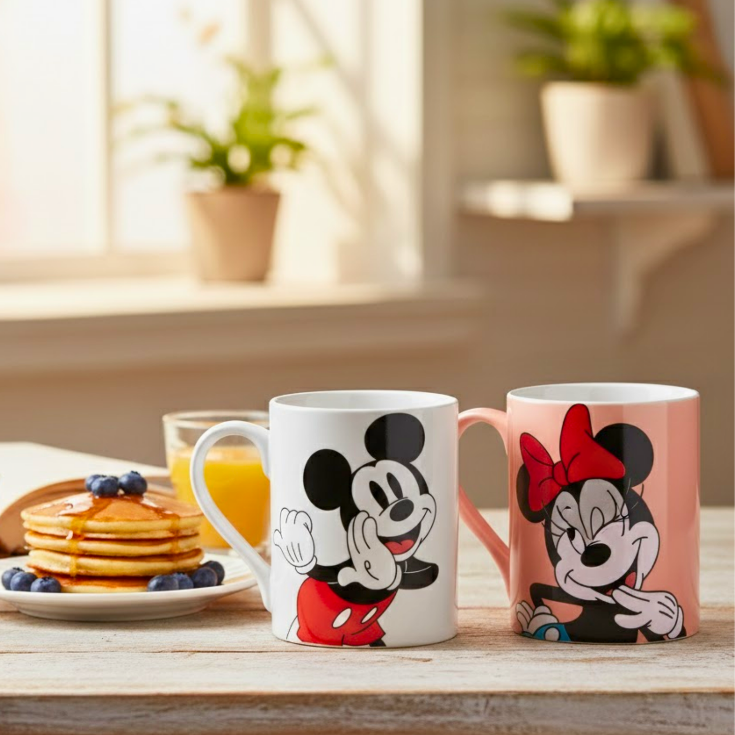 Clay Craft x Official Disney Mickey and Minnie Valentine Special Ceramic Mug Set (Set of 2, 330ml) – Romantic Couple Gift for Valentine’s Day