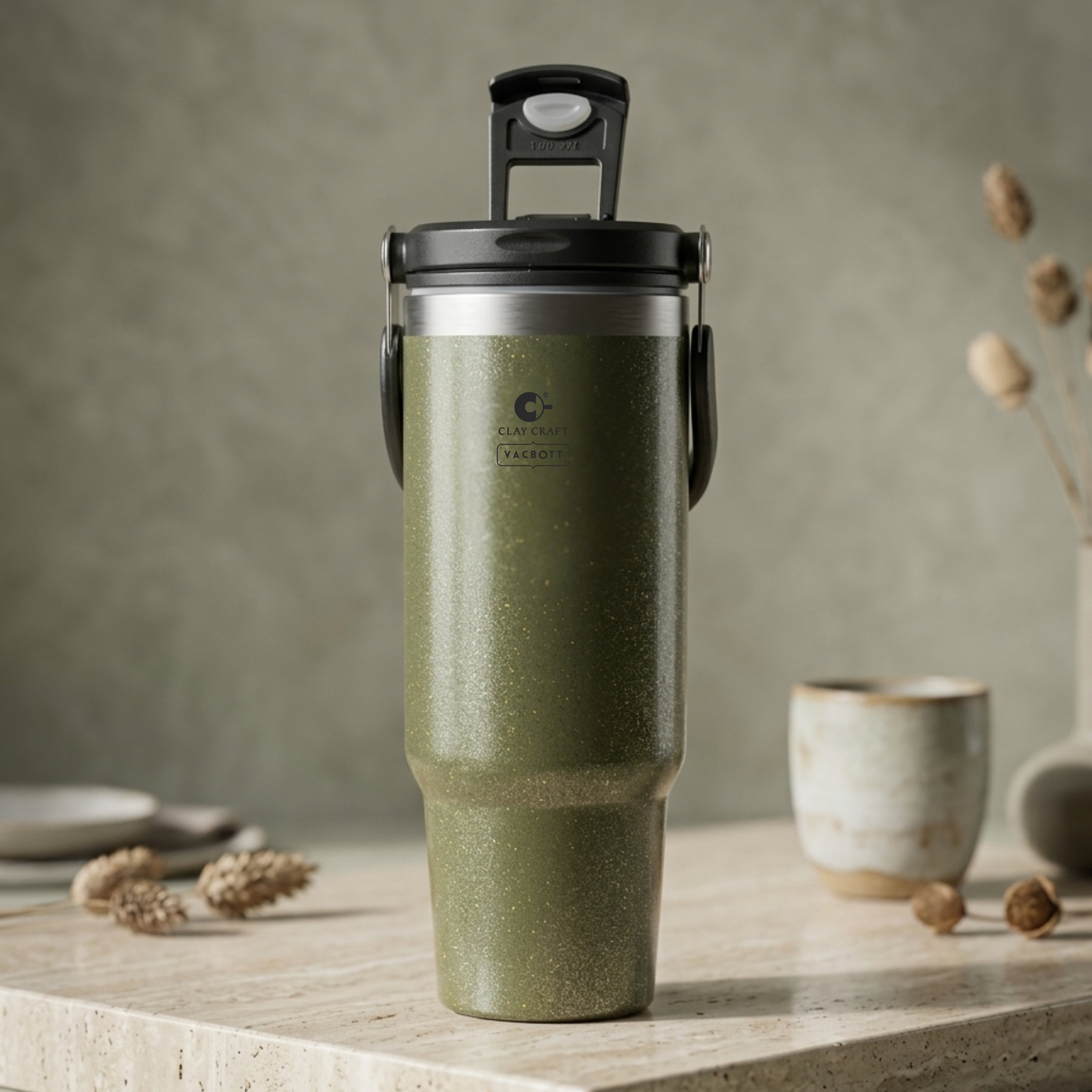 Vacbott EverSip™ Tumbler with Top Lid Handle , 900 ml