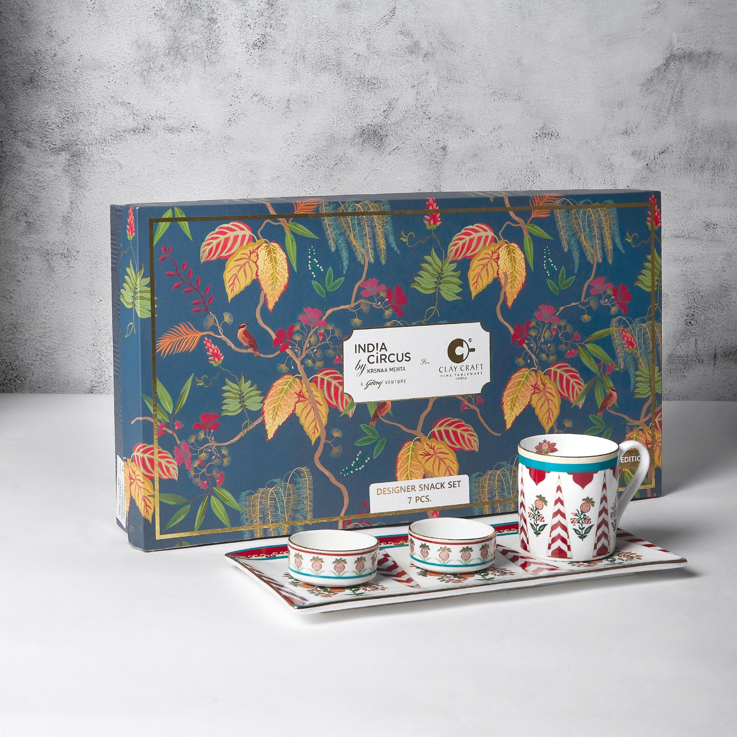 India Circus Blushed Orchard Tea & Coffee Snack Set of 7