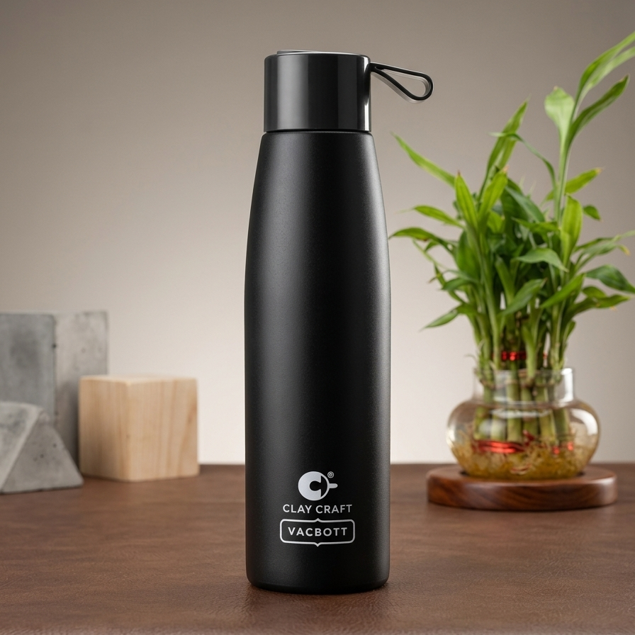 Vacbott Vacuum Bottle, Alpha 18 Hours Hot & 24 Hours Cold  Water Bottle Vacuum Insulated Hot & Cold Flask, Black Velvet. BIS Certified