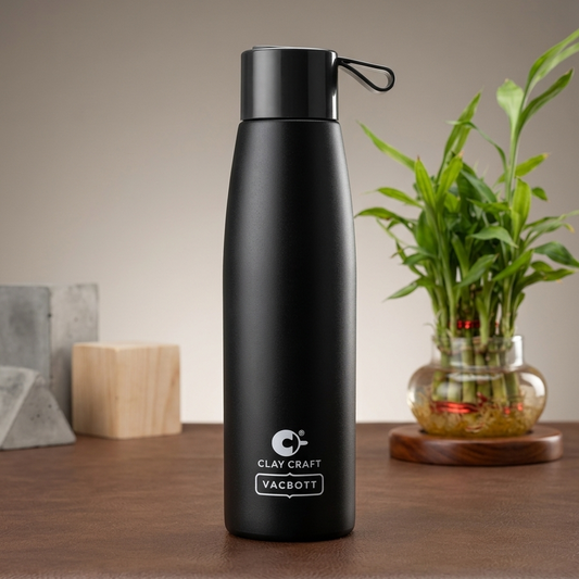 Vacbott Vacuum Bottle, Alpha 18 Hours Hot & 24 Hours Cold  Water Bottle Vacuum Insulated Hot & Cold Flask, Black Velvet. BIS Certified
