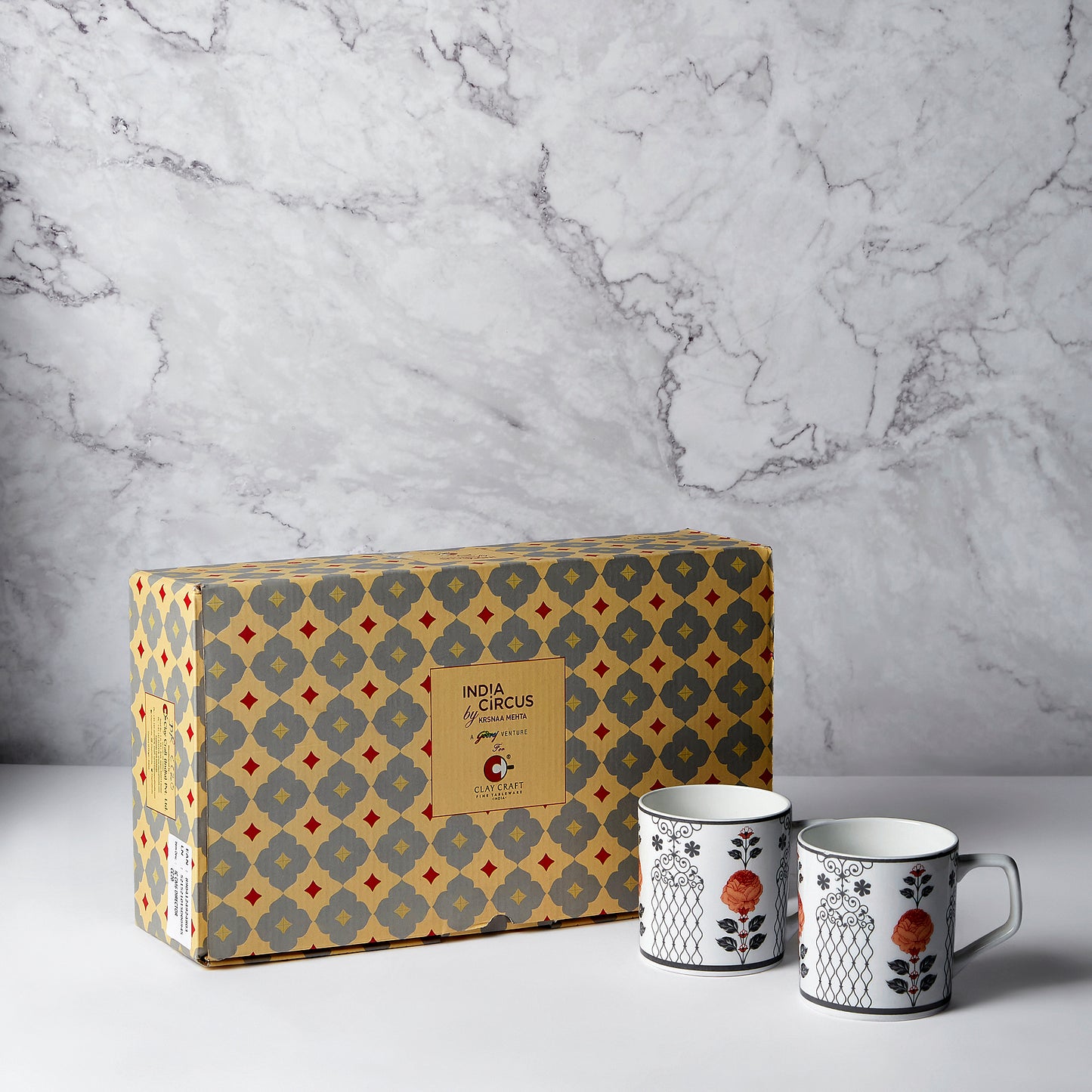 India Circus DIRECTOR Onyx elegance Coffee Mug Set of 6