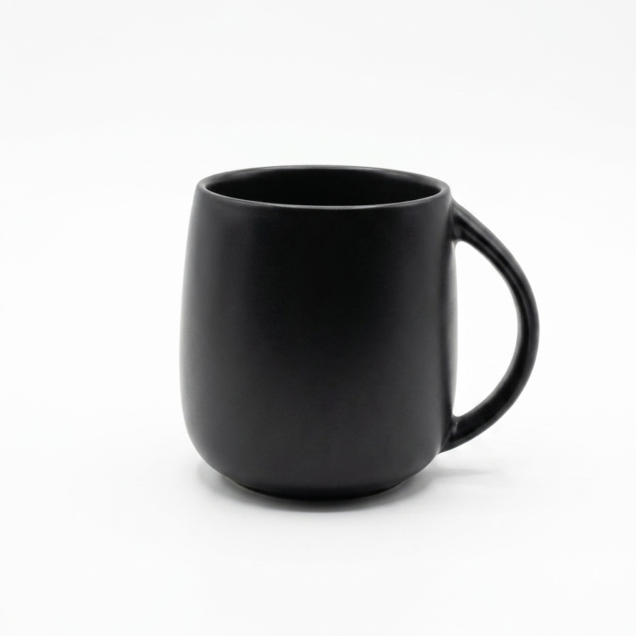 Bunty Pebble Pacha Ceramic Coffee & Milk Mug Set of 2, Black, 320ml Each