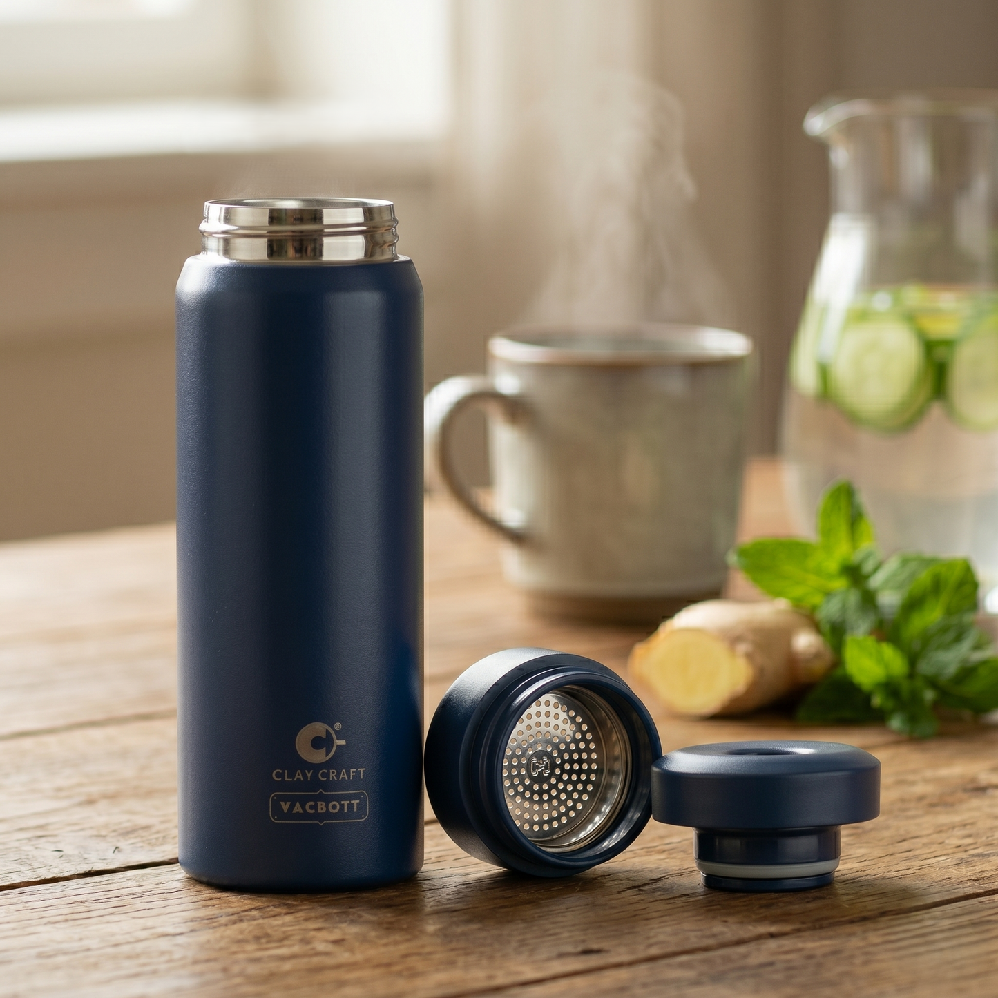 Vacbott Legend Apex One-Touch Lid Vacuum Insulated Double Walled Water Bottle 18 Hrs Hot & 24 Hrs Cold Stainless Steel Flask, BIS Certified, 550ml
