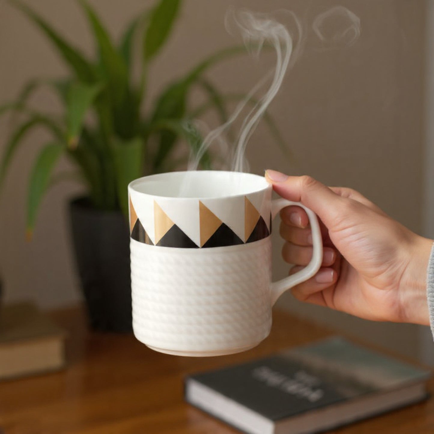 Clay Craft Strip Presto Coffee & Tea Mugs Set of 6, 200ml (P210)