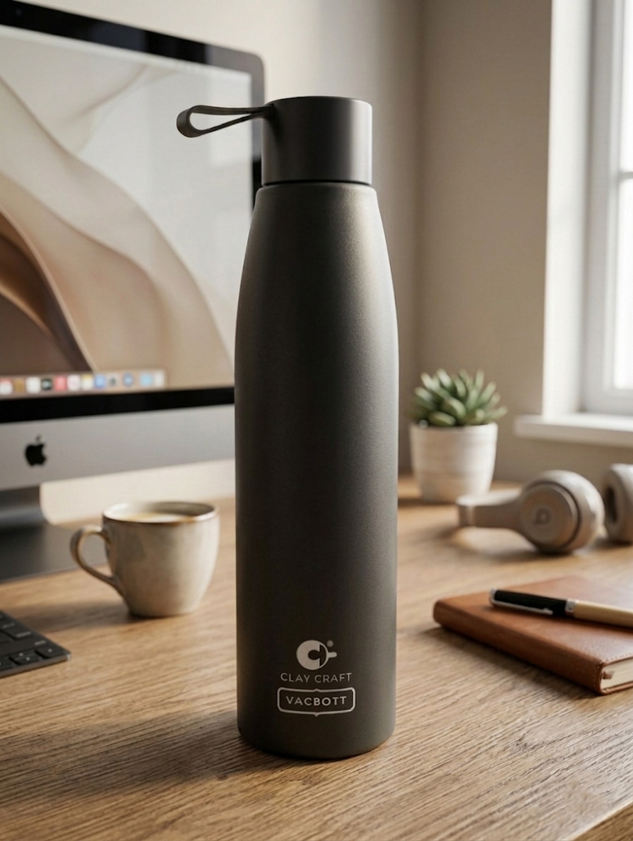 Vacbott Vacuum Bottle, Alpha 18 Hours Hot & 24 Hours Cold  Water Bottle Vacuum Insulated Hot & Cold Flask, Black Velvet. BIS Certified