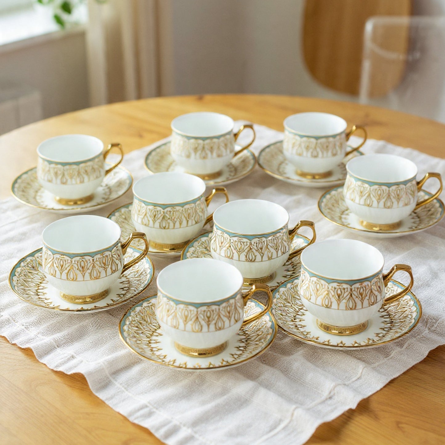 Clay Craft Karina Ebony Ceramic Cup & Saucer Set, 180ml, Set of 12 (E629)