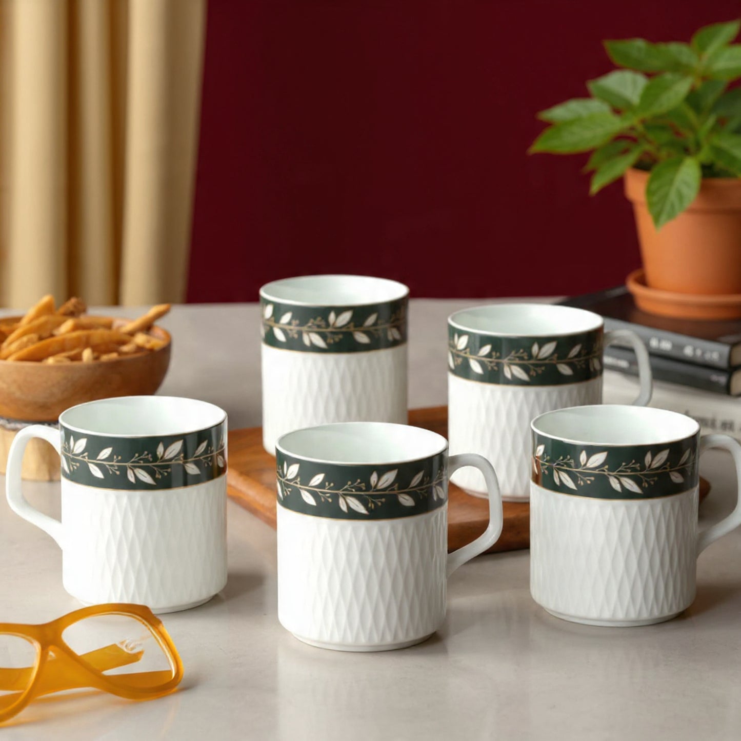 Clay Craft Allure Presto Coffee & Tea Mugs Set of 6 (P208)