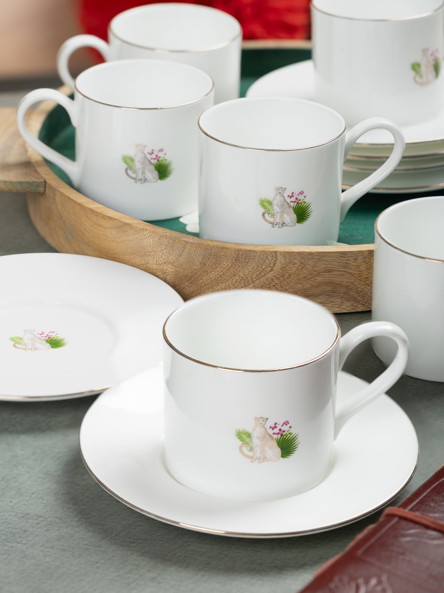 JCPL Luke Pristine Cup & Saucer, Set of 12 (6 Cups + 6 Saucers), (P407)
