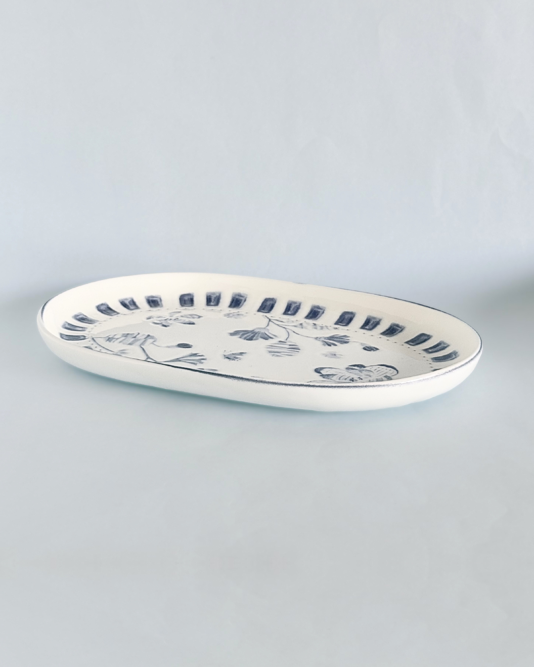 Magique By The Wishing Chair X Clay Craft, Blue Orchard Textures Charlie 25 Cm Platter & Bowl Set