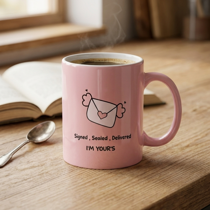 Swing Pebble Ceramic Coffee & Milk Mug with Printed Quotes, 350ml, (PB379)
