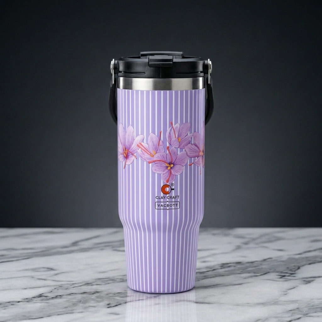 Vacbott Vacuum EverSip® Vintage Tumbler with Top Lid Handle 900 ml for Adults with Dual Flip Opening Sip-Swig Leakproof Lid for Office & Gym