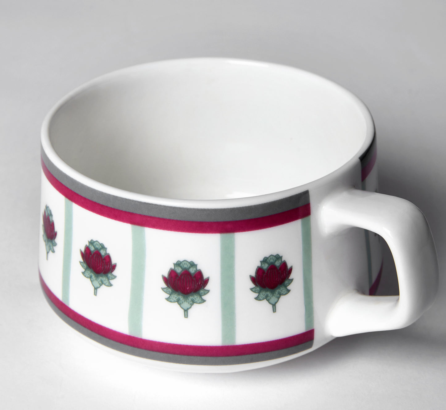 India Circus Sage Luxe Cup and Saucer Set of 12