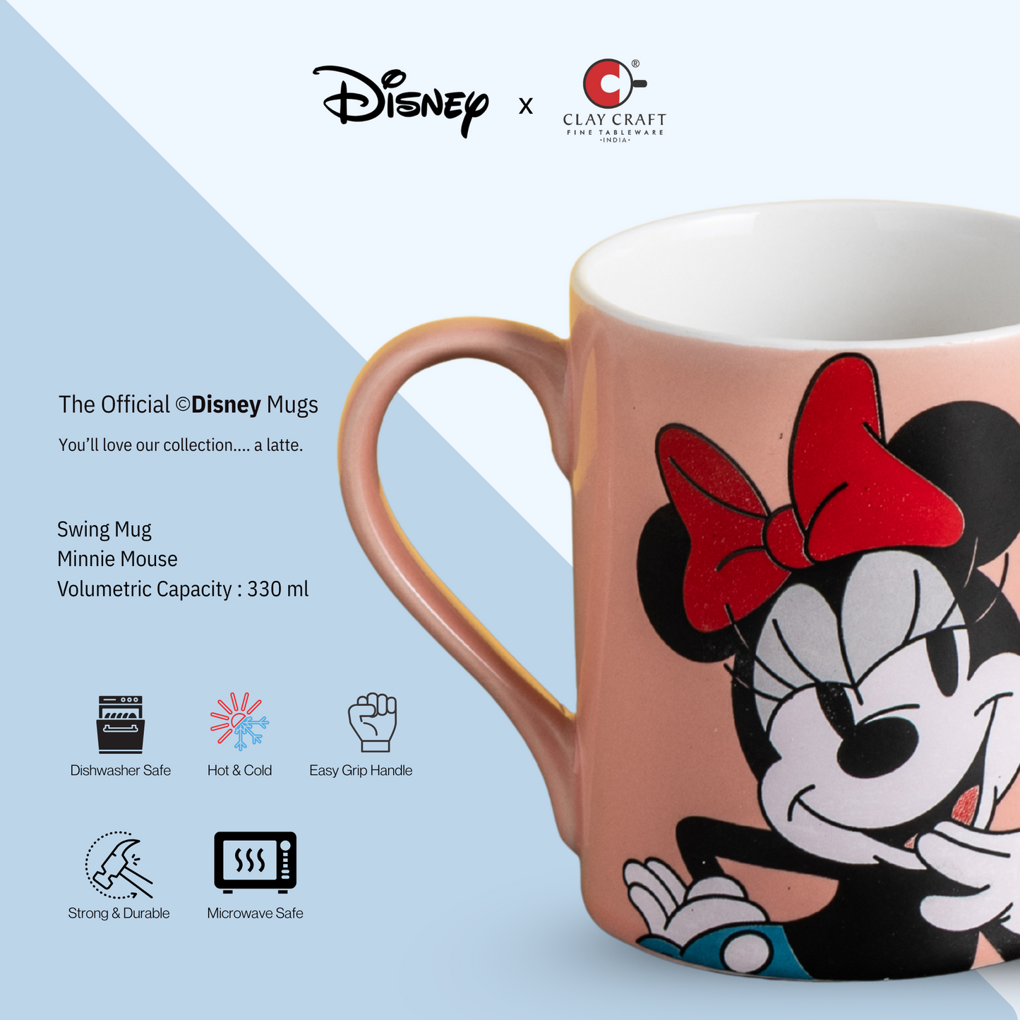 Disney Minnie Mouse Cartoon Print  Coffee & Milk Mug 1 Piece (330ml)