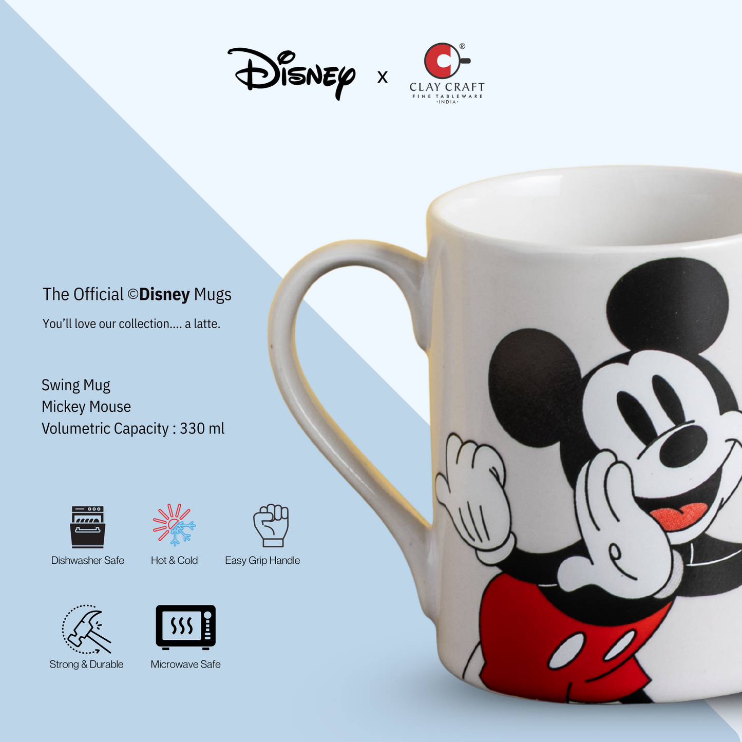 Disney Mickey Mouse Cartoon Print  Coffee & Milk Mug 1 Piece (330ml)