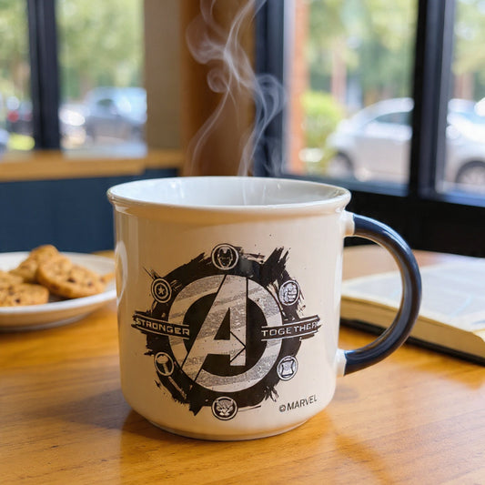 Disney Marvel Avengers "Assemble" Dual-Sided Ceramic Pebble Coffee & Milk Mug – 1 Piece