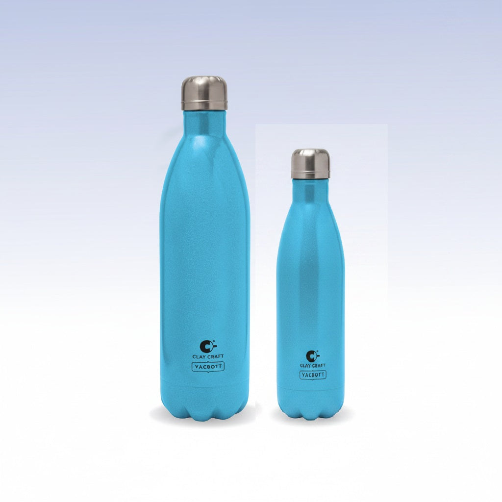 Vacbott Fiesta Vacuum Insulated Double Walled Combo Water Bottle 18 Hrs Hot & 24 Hrs Cold Stainless Steel Flask, BIS Certified, Set of 2, 500/1000ml