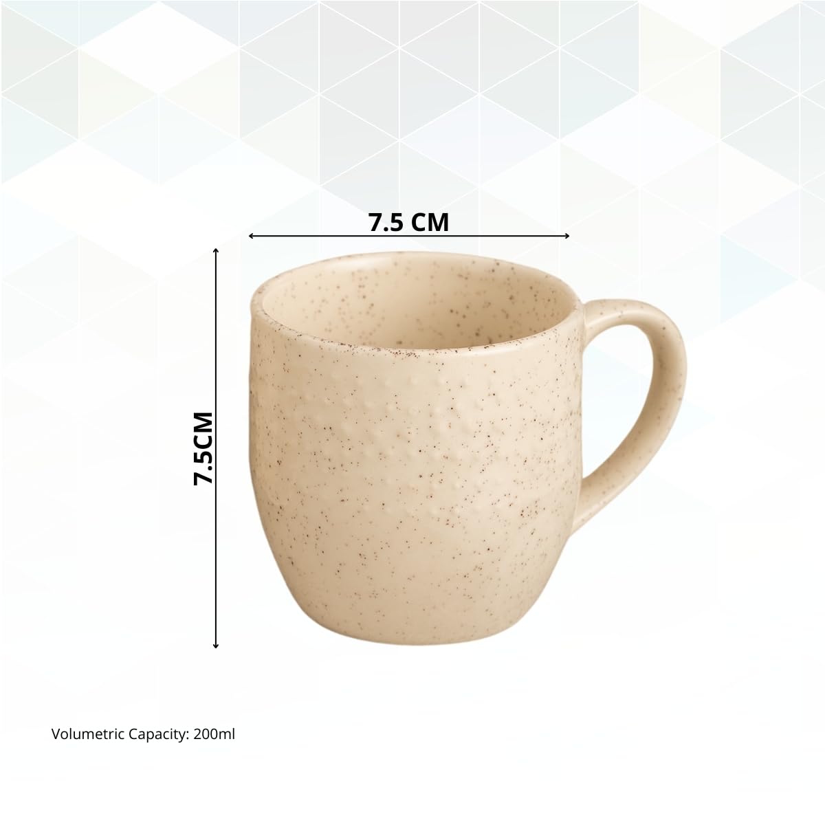 Clay Craft Apex Reactive Pebble Coffee Mugs Set of 6, 200 ml