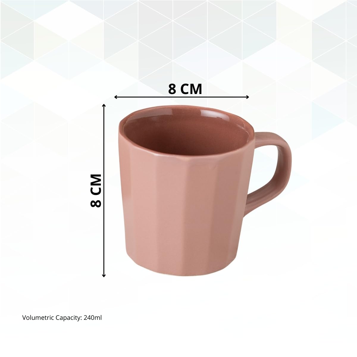 Clay Craft Armada Lilac Pebble Dual Tone Coffee & Tea Mugs Set of 6, 240 ml
