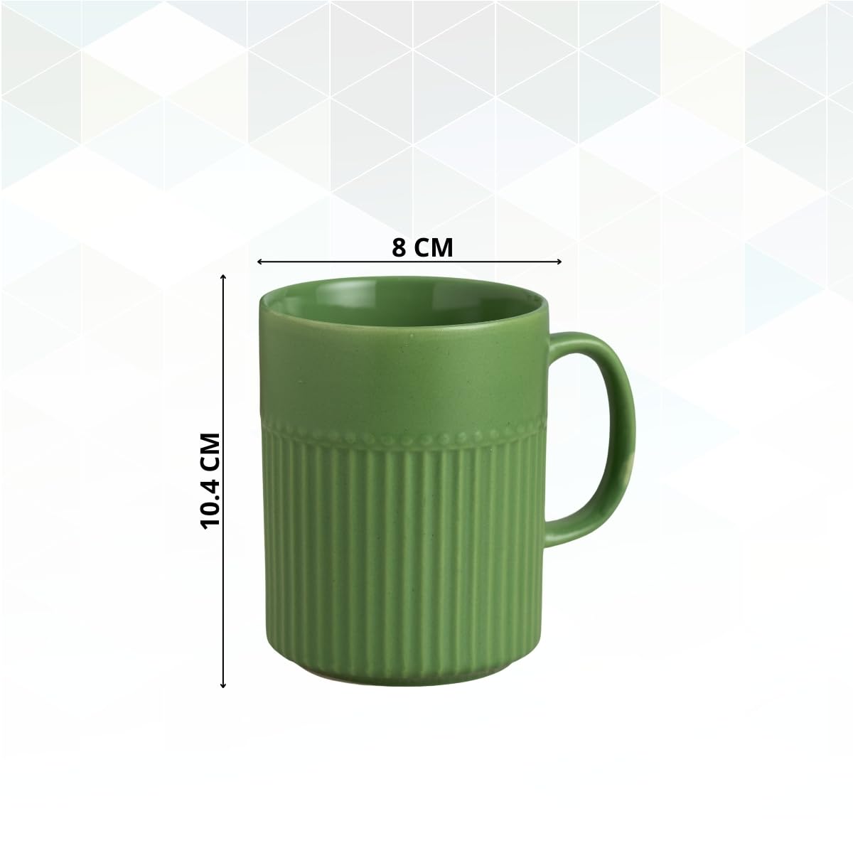 Crimson Matte Pebble Green Coffee/ Milk Mug, 1 Piece, 350 ml