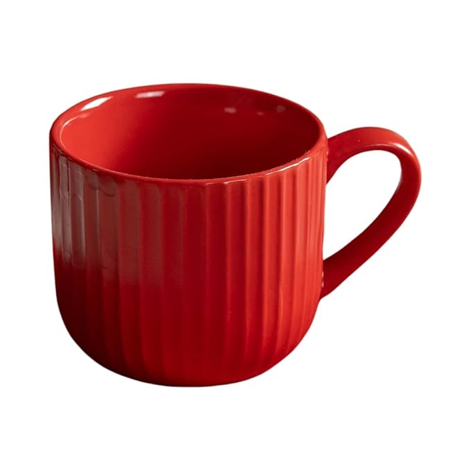 Linea Pebble Red Cup & Saucer, Set of 12 (6 Cups + 6 Saucers), 170 ml