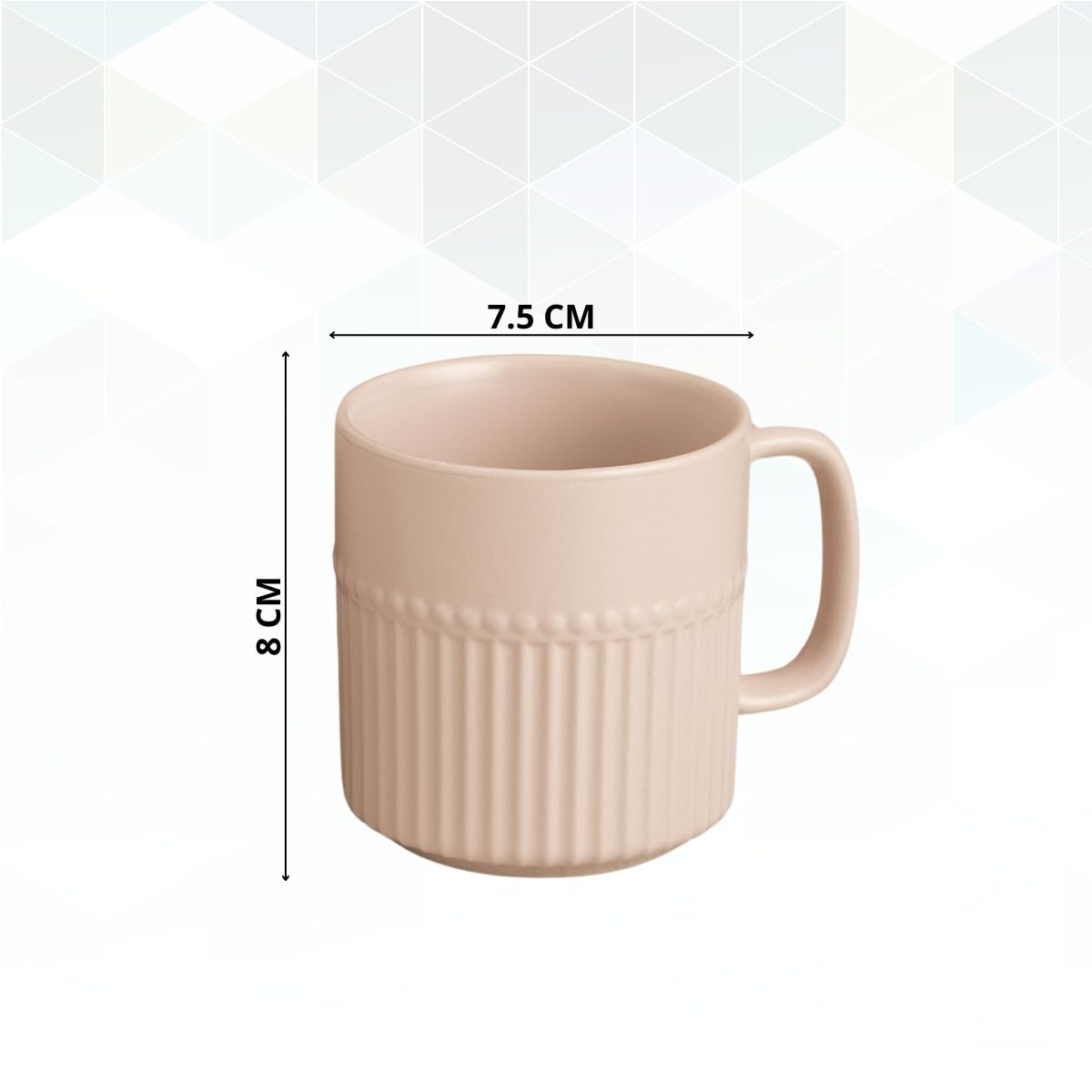 Crimson Pebble Matte IVORY Coffee & Tea Mugs Set of 6, 220 ml