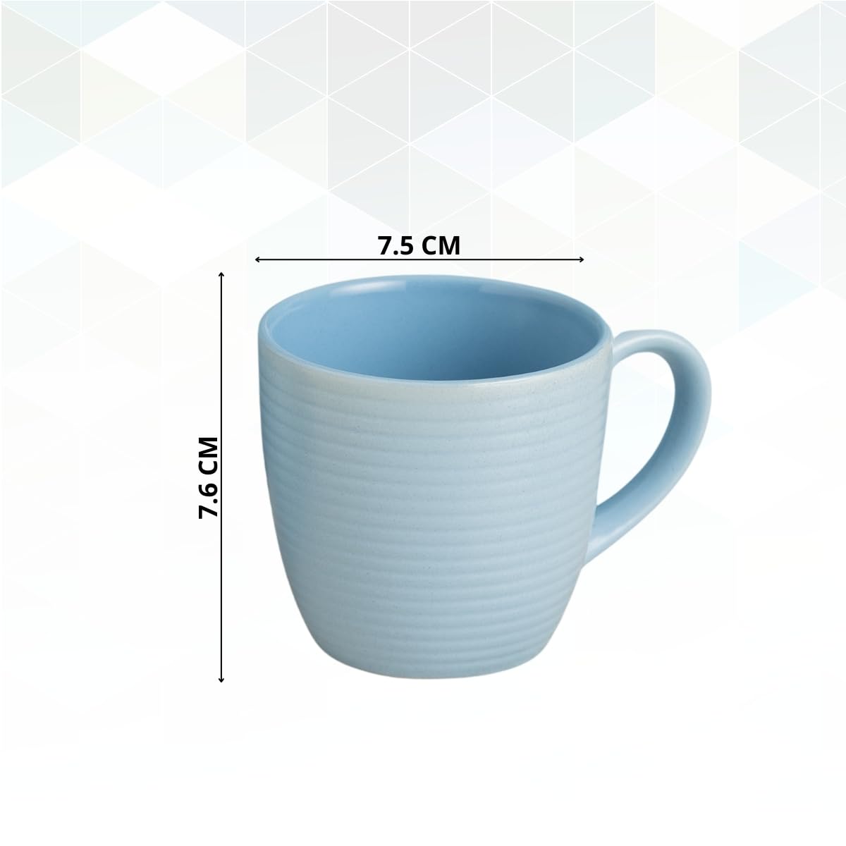 Horizon Pebble Light Blue Coffee & Tea Mugs Set of 6, 210 ml