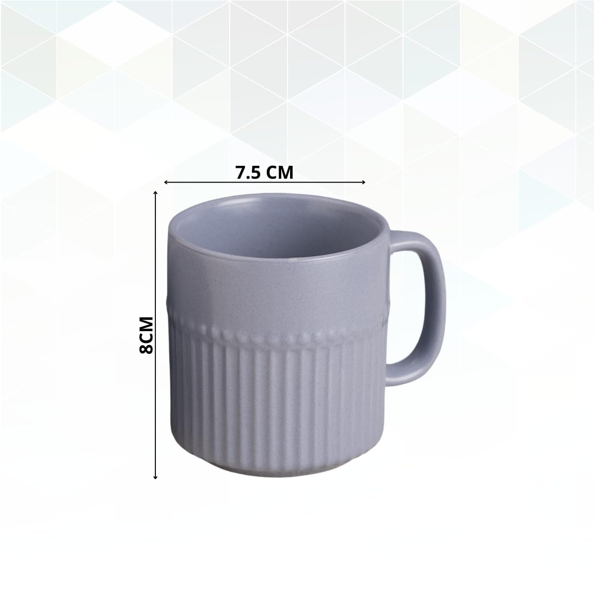 Crimson Pebble Matte Blue Coffee & Tea Mugs Set of 6, 220 ml