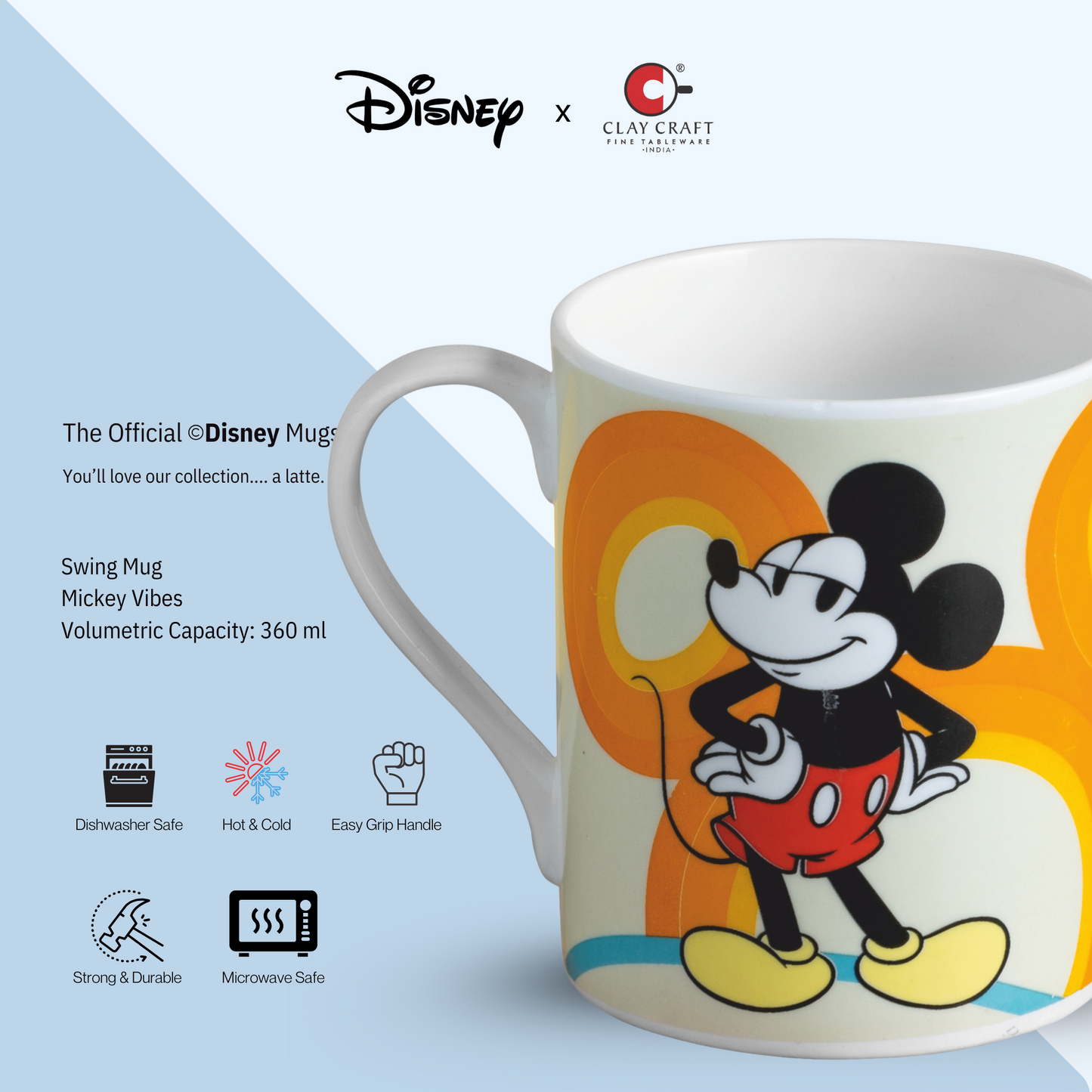 Disney Mickey Mouse Cartoon Print  Coffee & Milk Mug 1 Piece (360ml)