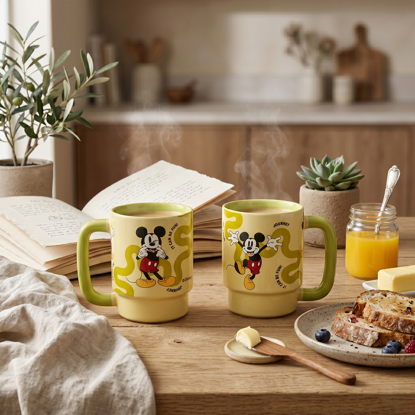 Disney Donald Duck Double-Sided Cartoon Print Pebble Coffee & Milk Mug – 1 Piece, 500ml