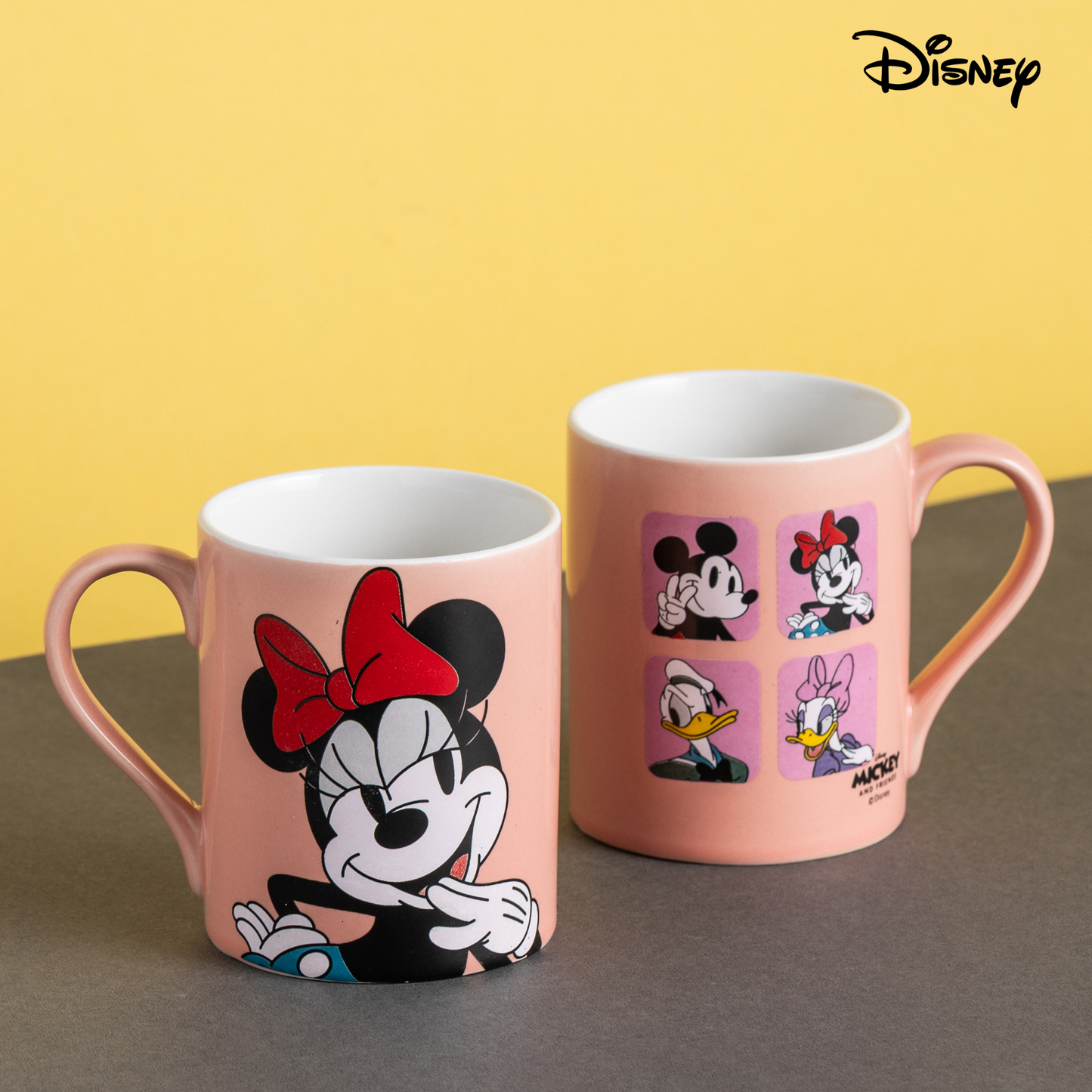 Clay Craft x Official Disney Mickey and Minnie Valentine Special Ceramic Mug Set (Set of 2, 330ml) – Romantic Couple Gift for Valentine’s Day