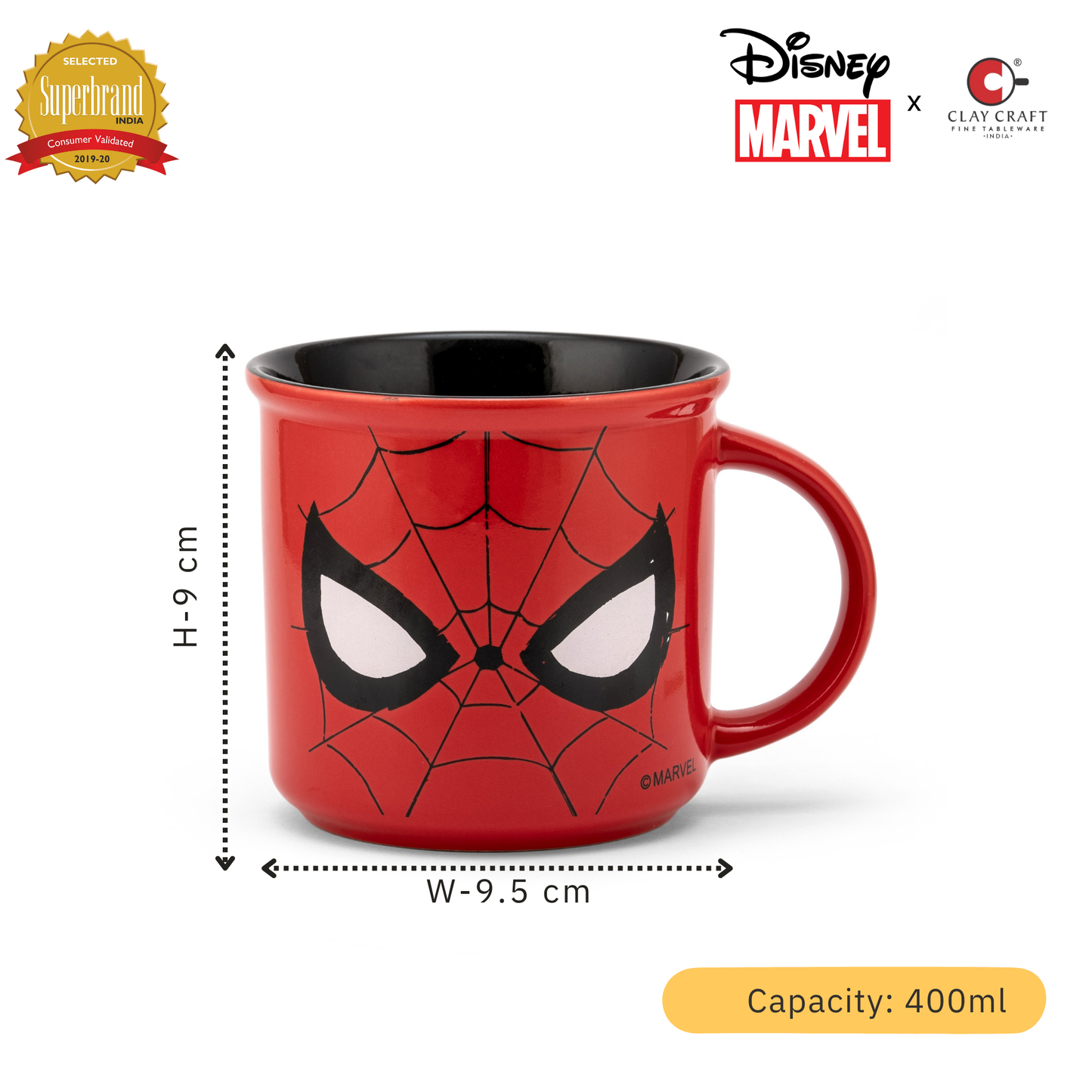 Disney Marvel Spider Man 2 Red Black Pebble Coffee & Milk Mug – 1 Piece, 400ml