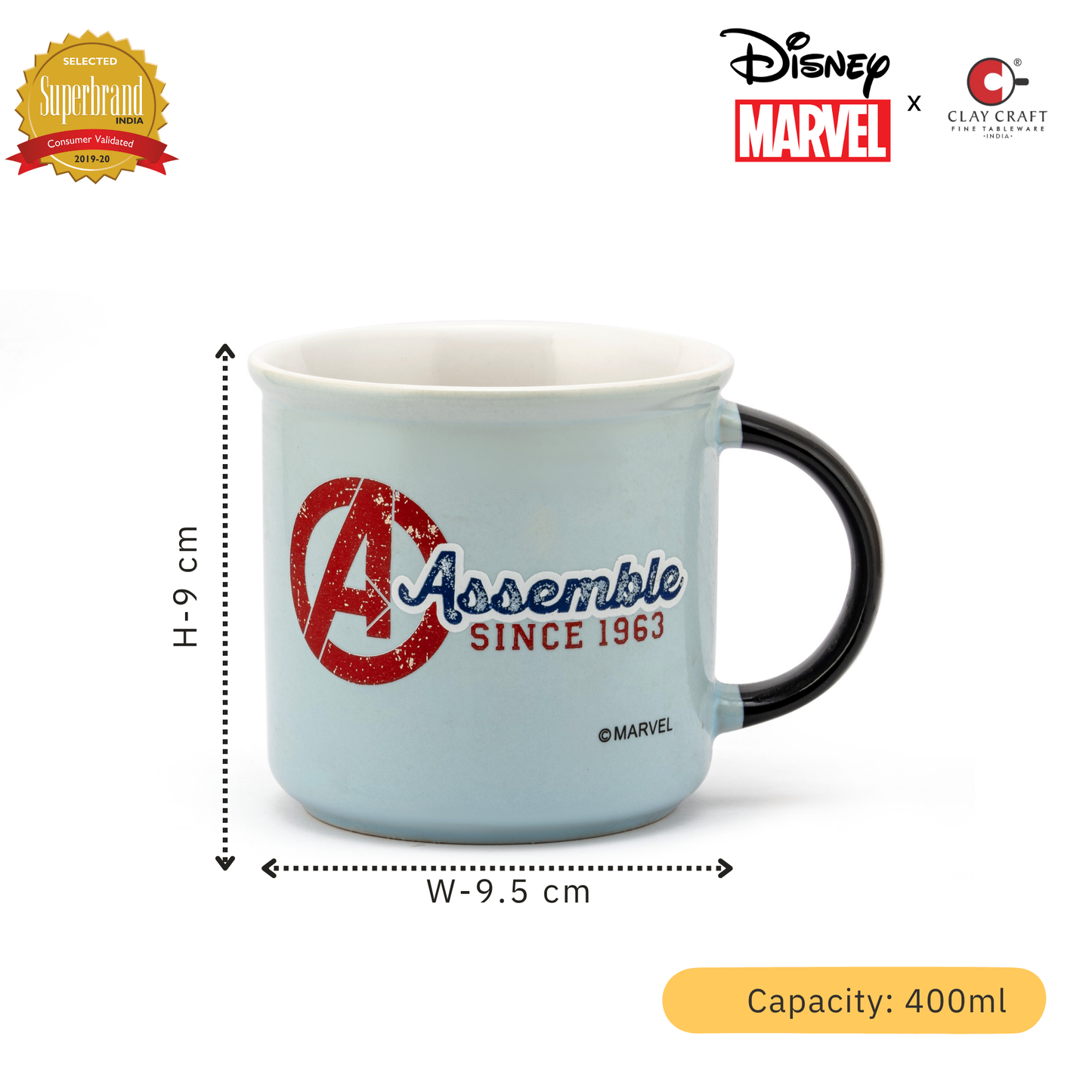 Disney Avengers Super Soldier Pebble Coffee & Milk Mug – 1 Piece, 400ml
