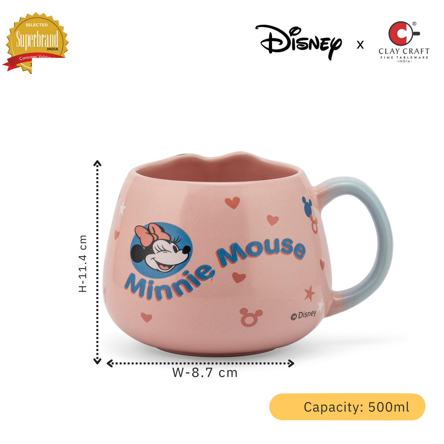 Disney Minnie Mouse Pebble Coffee & Milk Mug 1 Piece, 500ml