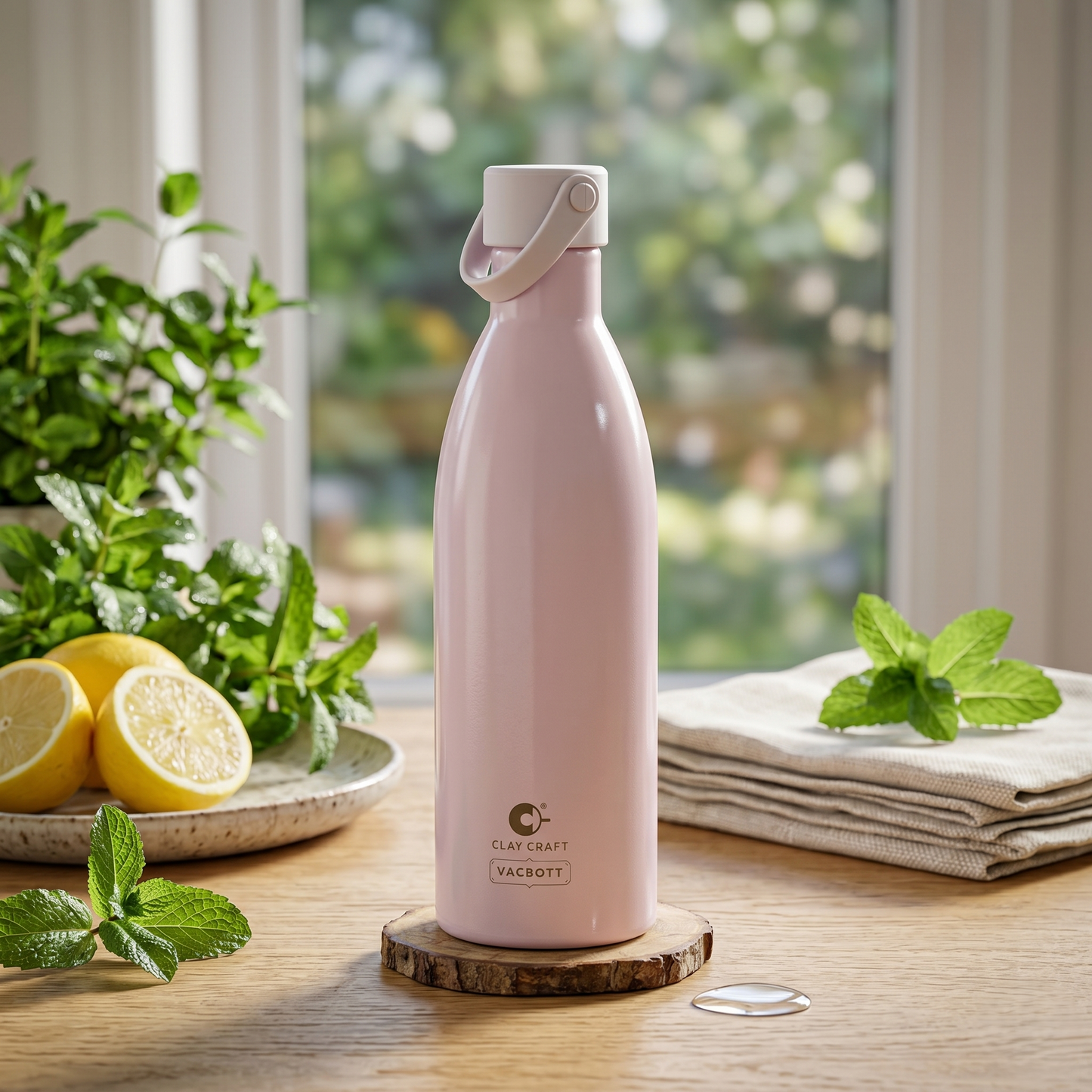 Vacbott Meko Neon Vacuum Insulated Double Walled Water Bottle 18 Hrs Hot & 24 Hrs Cold Stainless Steel Flask, BIS Certified, 680ml