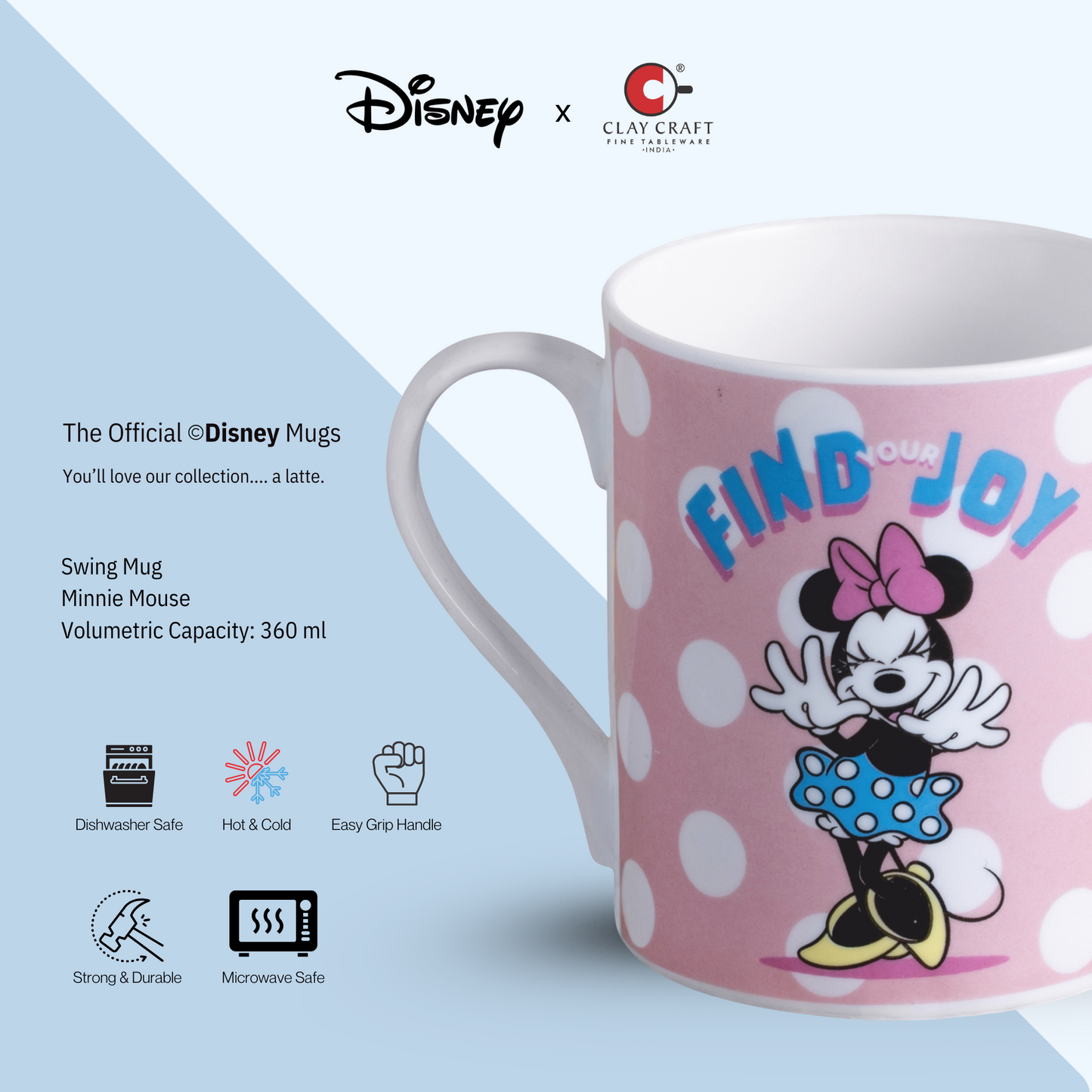 Disney Minnie Mouse Cartoon Print  Coffee & Milk Mug 1 Piece (360ml)