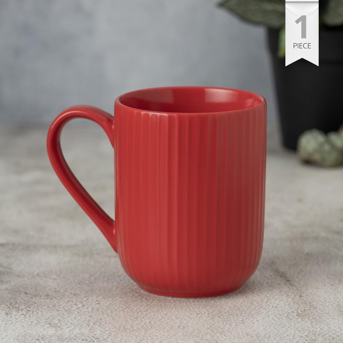 Linea Pebble Red Coffee/ Milk Mug, 1 Piece, 360 ml