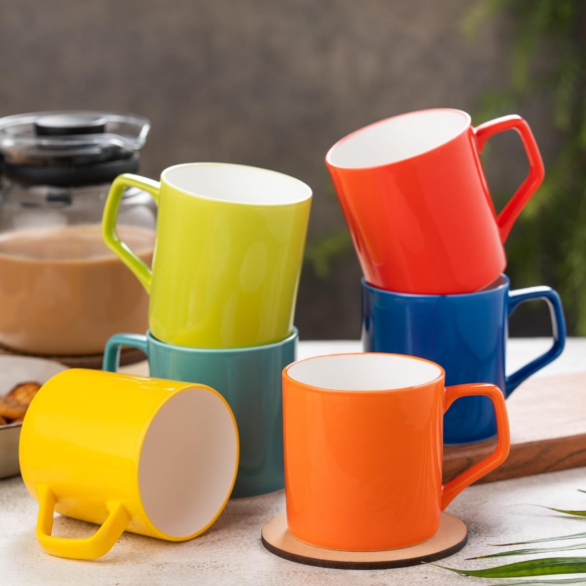 CLAY CRAFT COFFEE MUG COLOUR SERIES SET OF 6 PCS