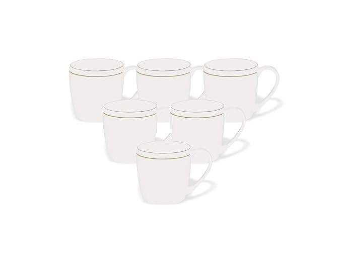 Alton Gold Line Coffee & Tea Mugs, 180ml, Set of 6 (GL110)