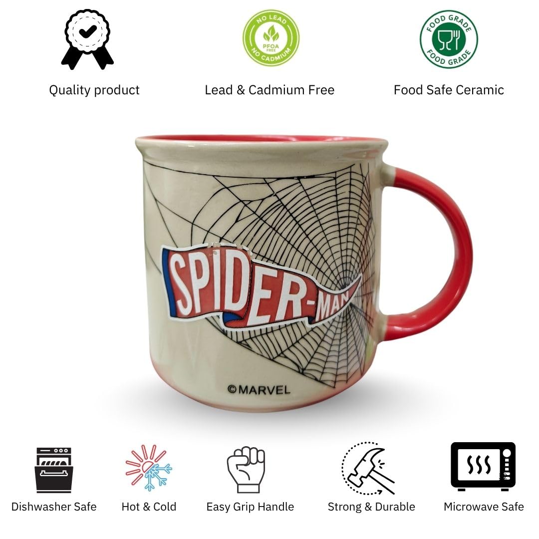 Disney Marvel Spider-Man 1st Double-Sided Cartoon Print Ceramic Coffee & Milk Mug – 1 Piece