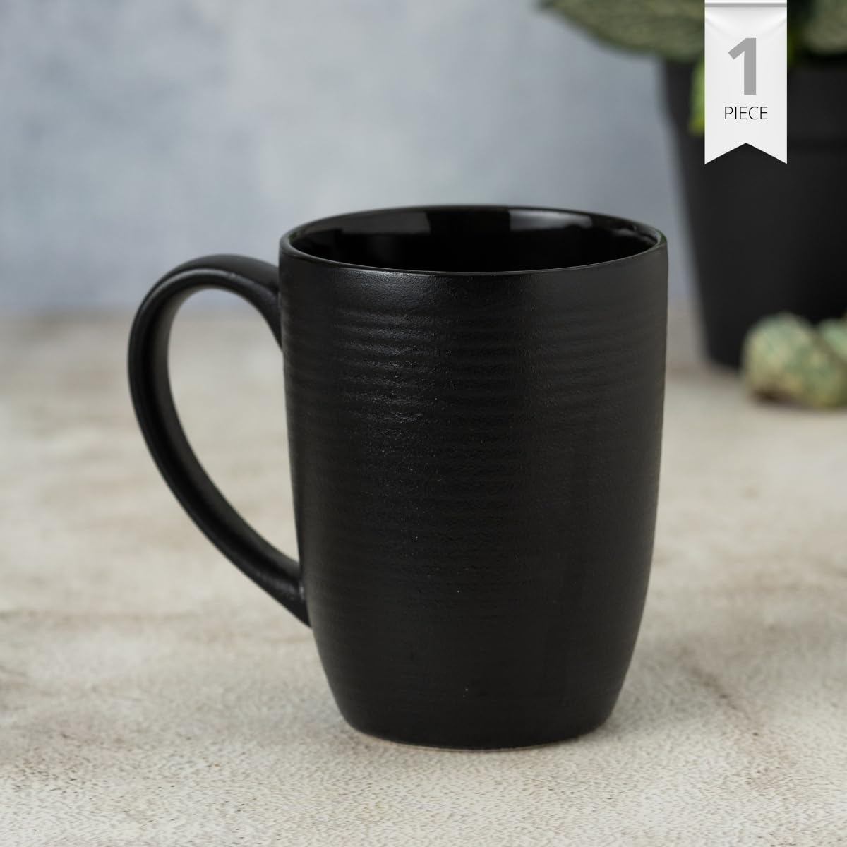 Horizon Pebble Black Coffee/ Milk Mug, 1 Piece, 360 ml