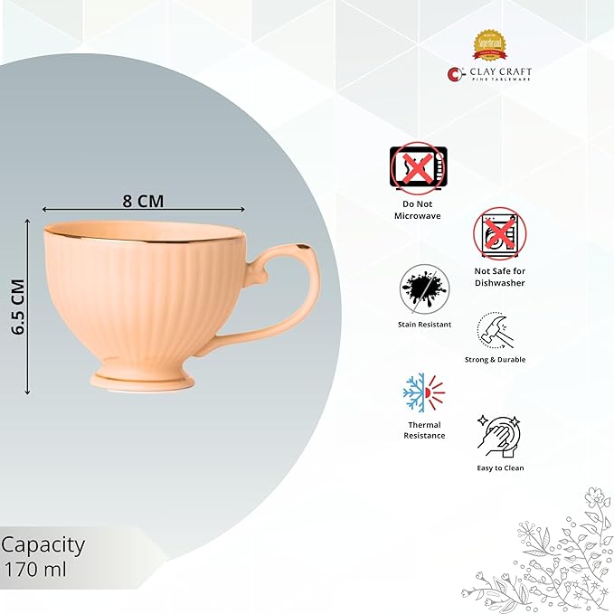 Clay Craft Julie Impression Elegant 1401 Pink Tea Set of 15