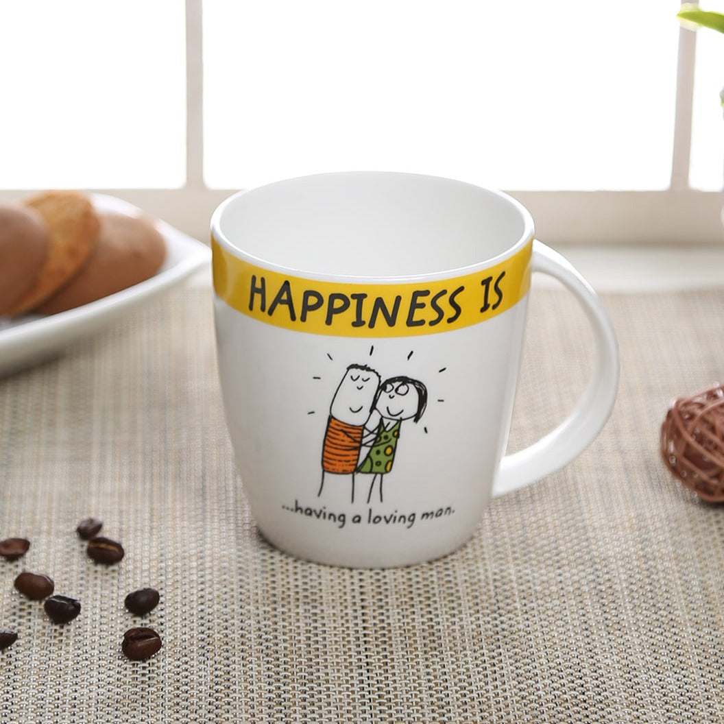 Happiness Loving Man Coffee/ Milk Mug 270ml 1 Piece