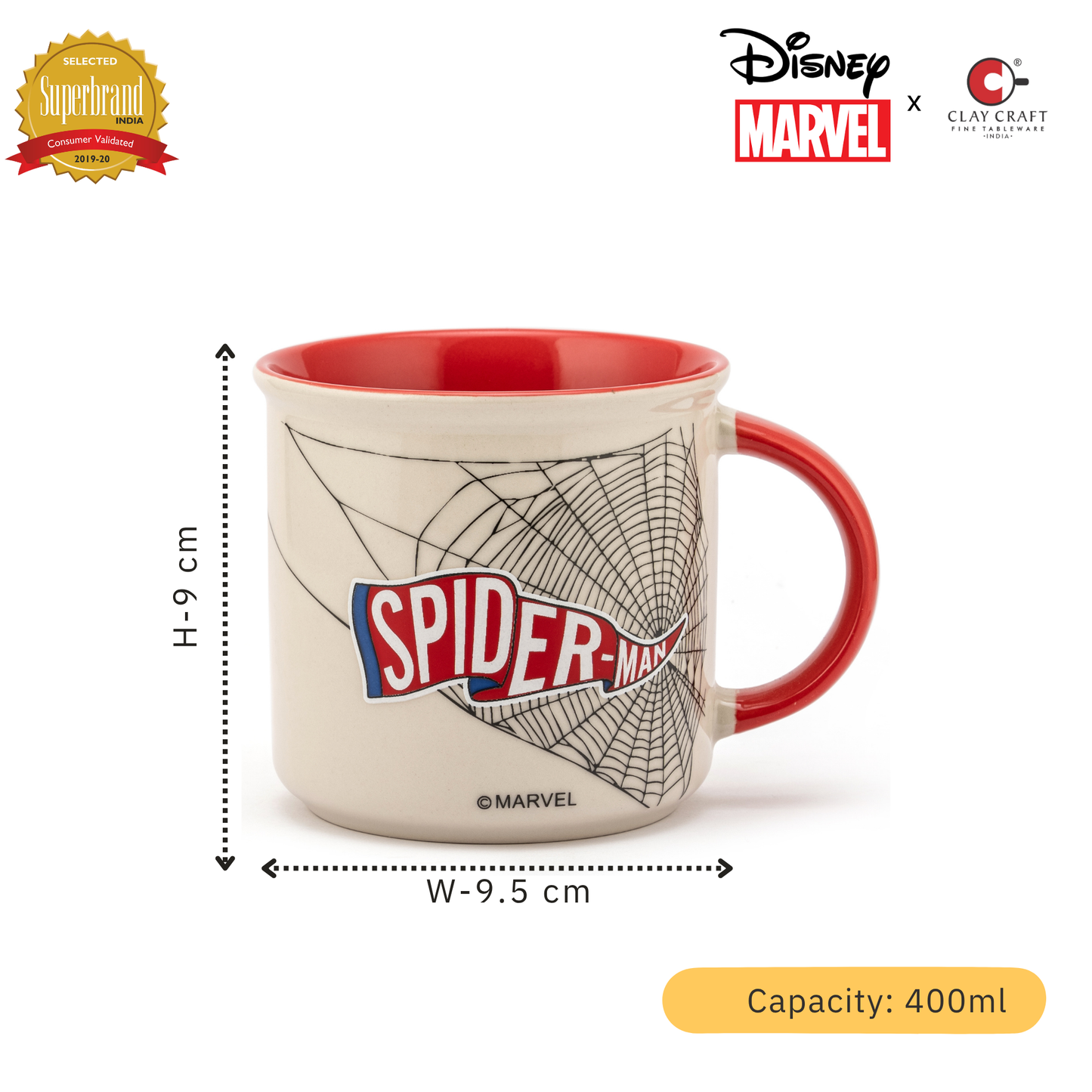 Disney Marvel Spider Man 1 Peter Parker Pebble Coffee & Milk Mug – 1 Piece, 400ml