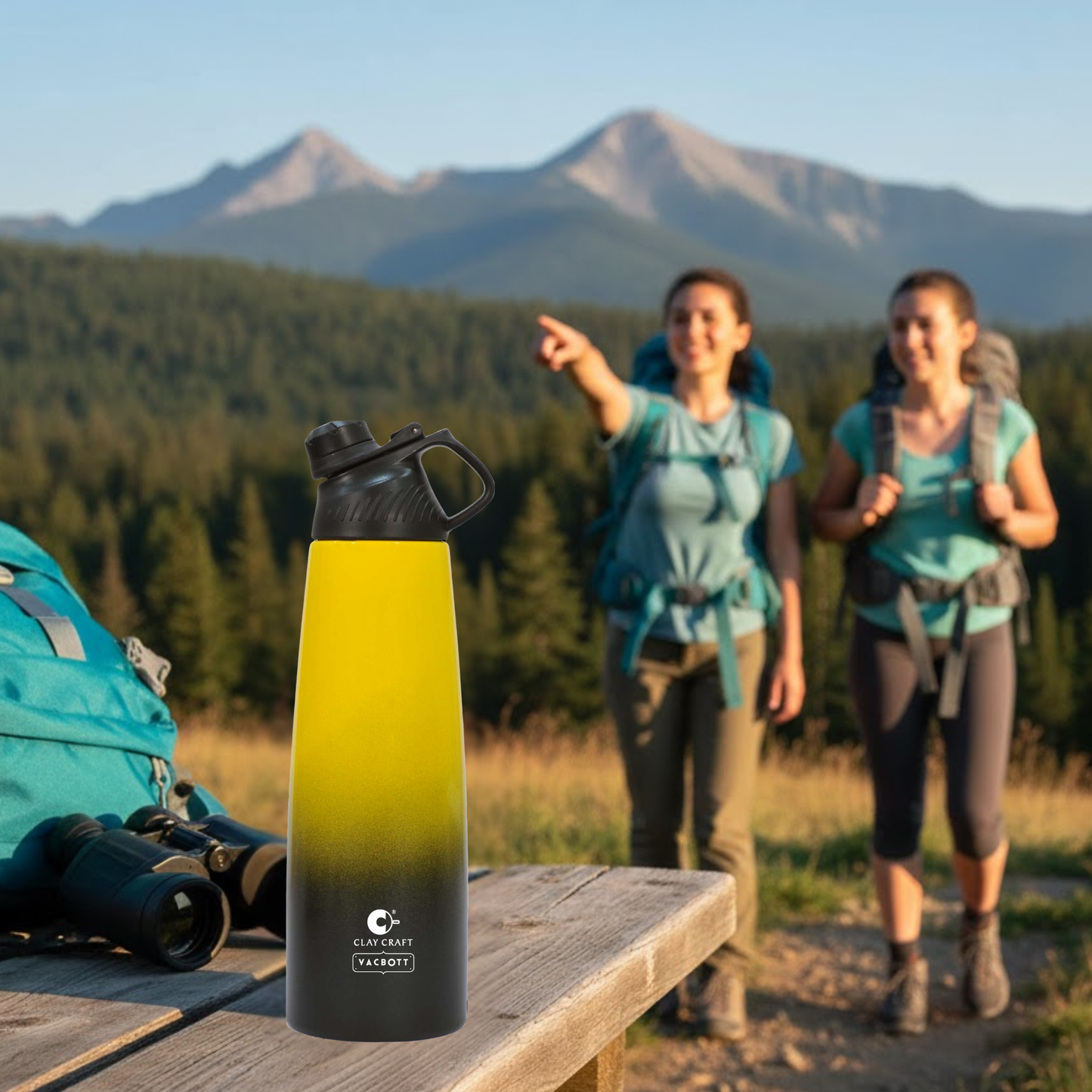 Vacbott Vacuum Bottle, Canon Duo Double Walled 24 Hours Cold and 18 Hours Hot Water Bottle, 1060ml